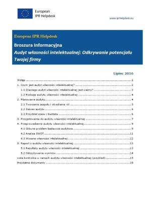 Okładaka broszury Audyt własności intelektualnej: Odkrywanie potencjału Twojej firmy